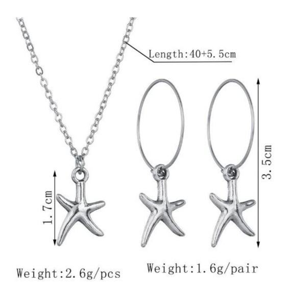 Starfish 3 Piece Necklace and Earring Set - Picture 2 of 2